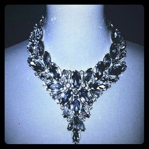 Blinged out clear crystal necklace